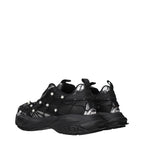 Versace Black Fabric Chunky Sneakers Versace