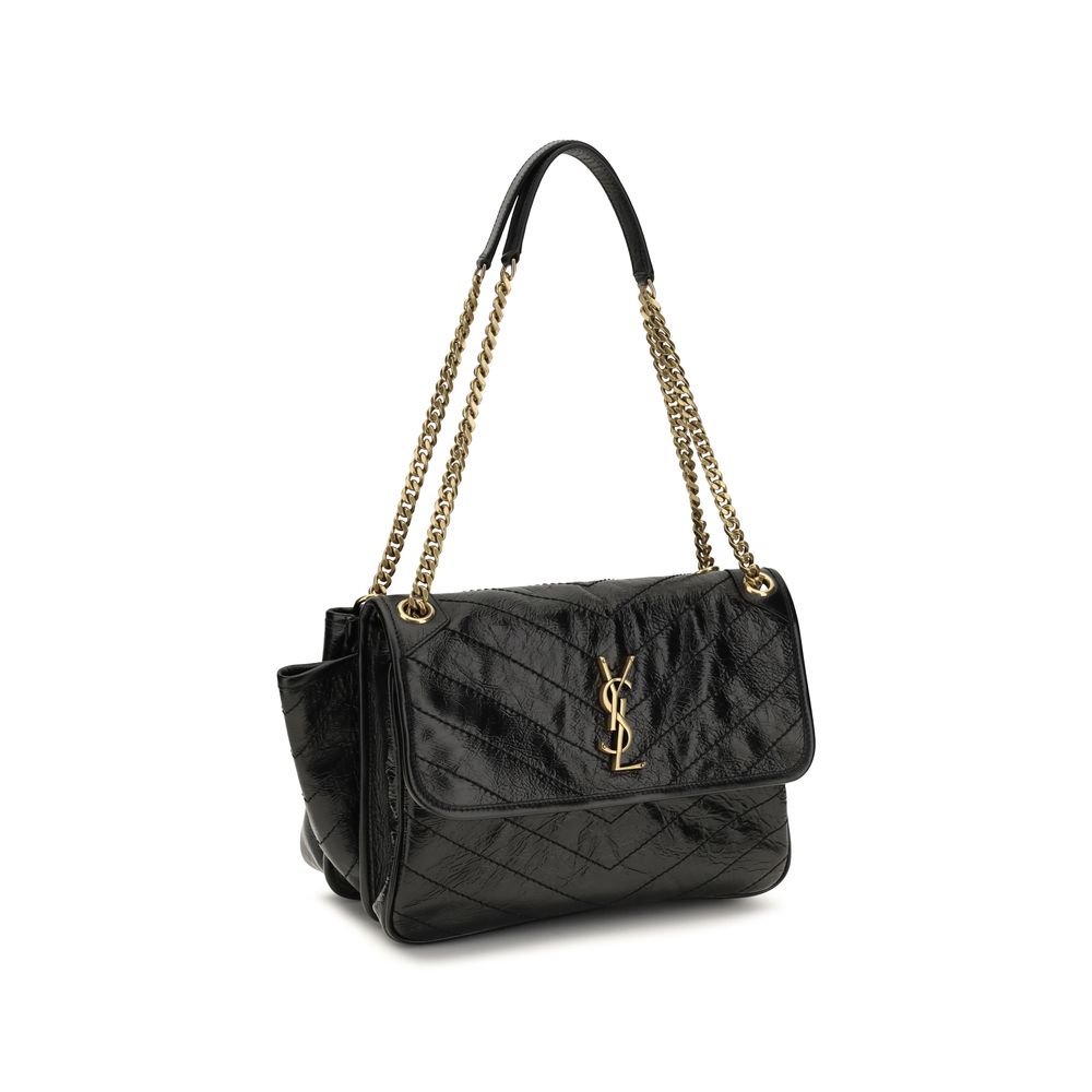 Saint Laurent Black Calf Leather Bos Taurus Shoulder Bag Saint Laurent