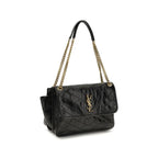 Saint Laurent Black Calf Leather Bos Taurus Shoulder Bag Saint Laurent