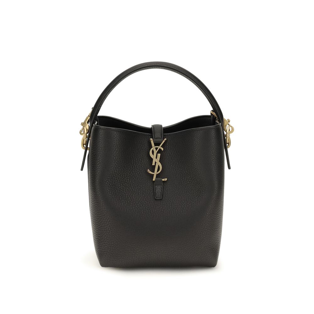 Saint Laurent Black Calf Leather Bos Taurus Backet Bag Saint Laurent