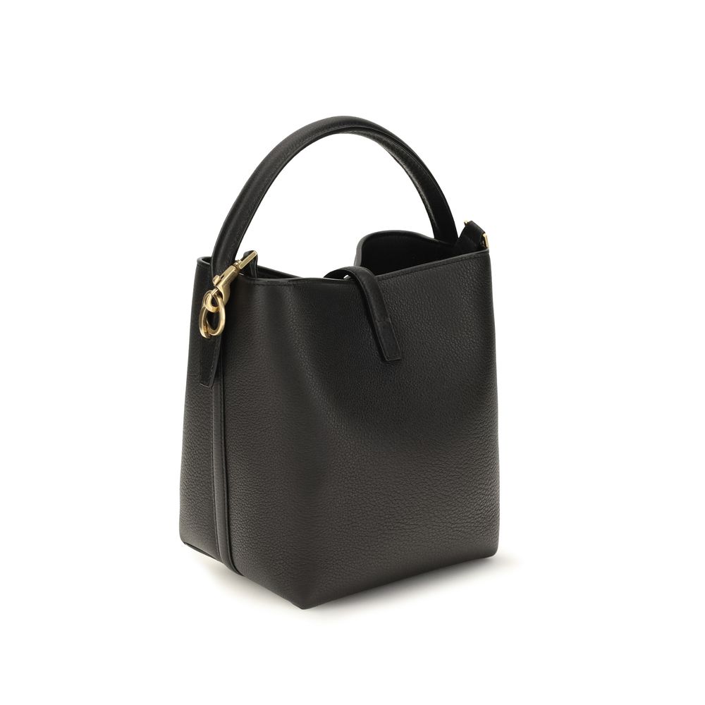 Saint Laurent Black Calf Leather Bos Taurus Backet Bag Saint Laurent