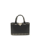 Valentino Garavani Black Calf Leather Bos Taurus Handbag Valentino Garavani