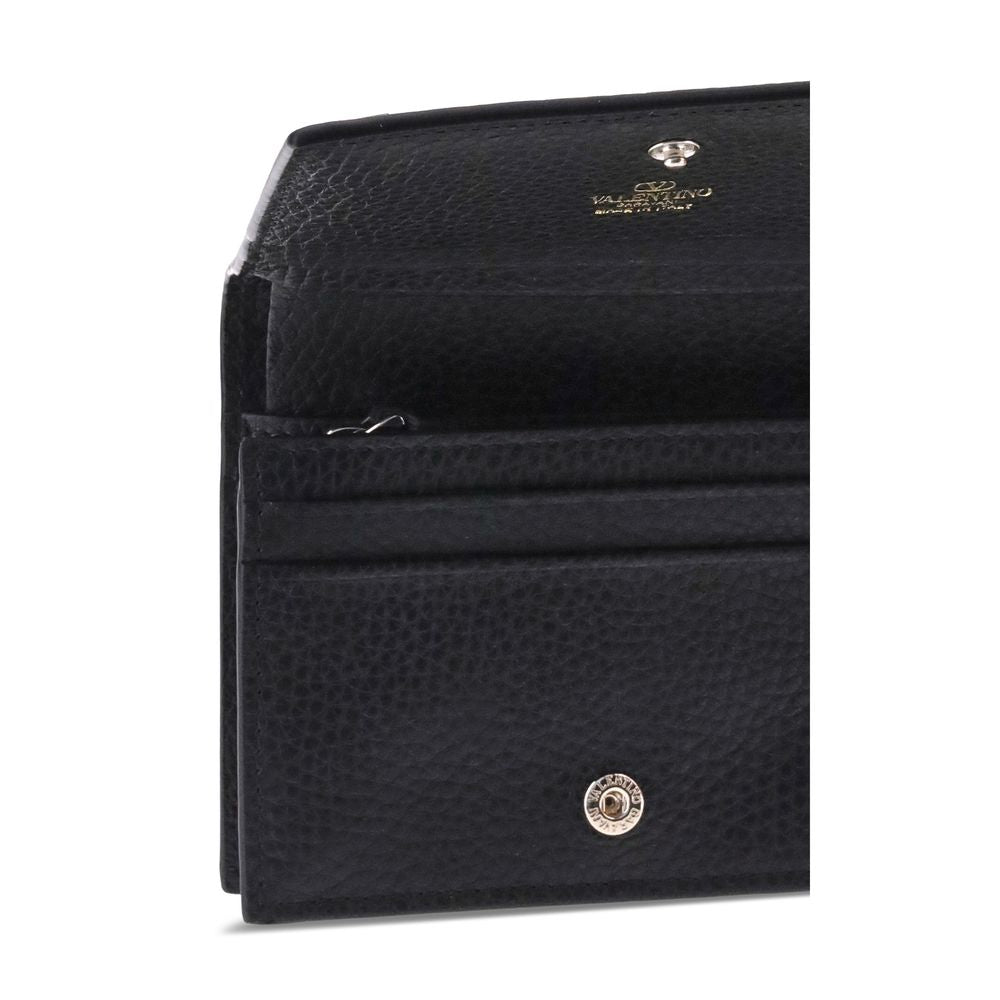 Valentino Garavani Black Calf Leather Bos Taurus Wallet Valentino Garavani