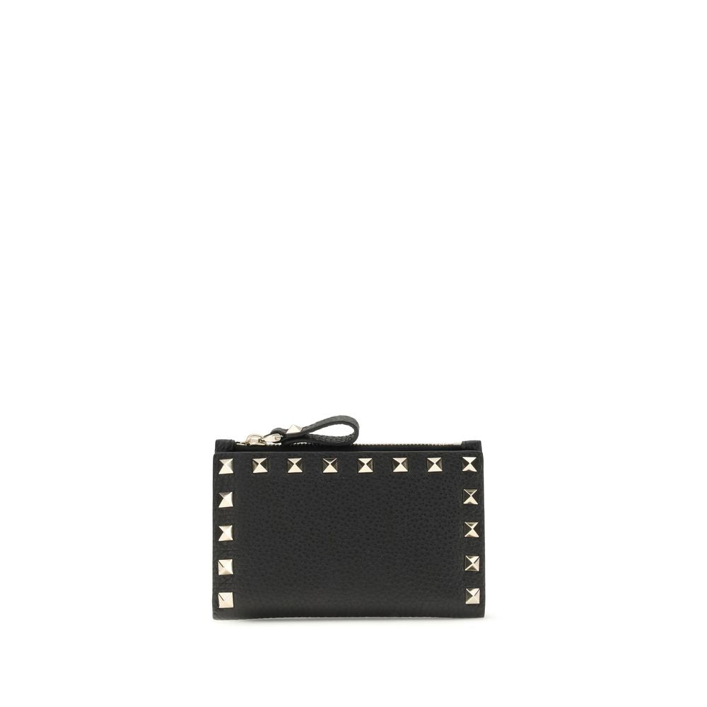 Valentino Garavani Black Calf Leather Bos Taurus Wallet Valentino Garavani
