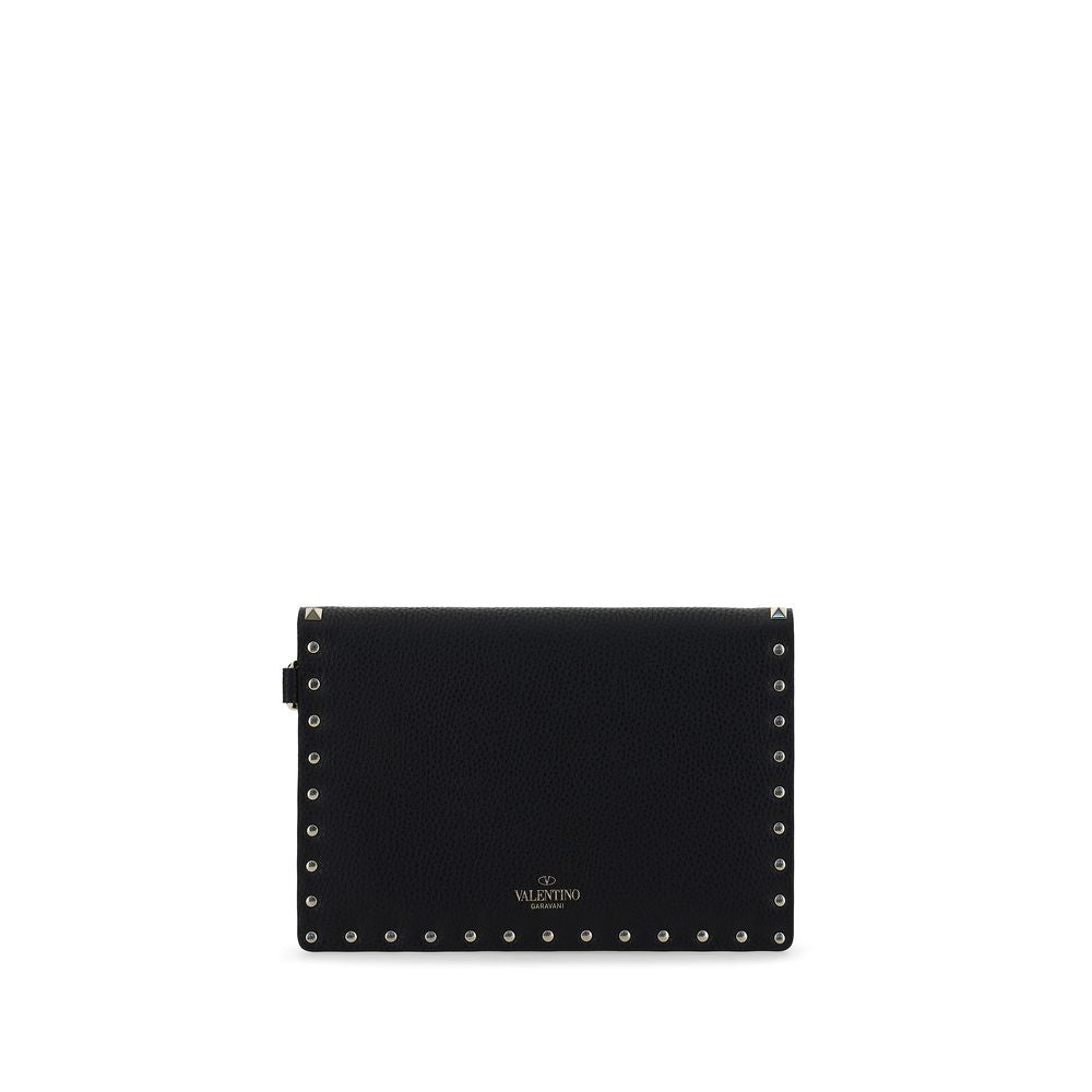 Valentino Garavani Black Calf Leather Bos Taurus Wallet Valentino Garavani