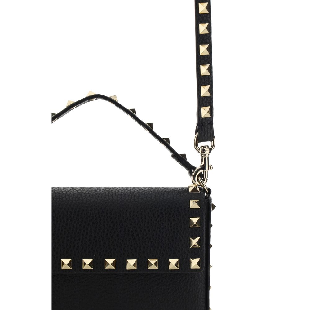 Valentino Garavani Black Calf Leather Bos Taurus Shoulder Bag Valentino Garavani