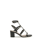 Valentino Garavani Black Calf Leather Bos Taurus Strap-On Sandals Valentino Garavani