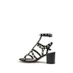 Valentino Garavani Black Calf Leather Bos Taurus Strap-On Sandals Valentino Garavani