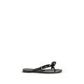 Valentino Garavani Black Cotton Flip-Flop Sandals Valentino Garavani