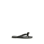 Valentino Garavani Black Cotton Flip-Flop Sandals Valentino Garavani