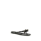 Valentino Garavani Black Cotton Flip-Flop Sandals Valentino Garavani