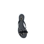 Valentino Garavani Black Cotton Flip-Flop Sandals Valentino Garavani