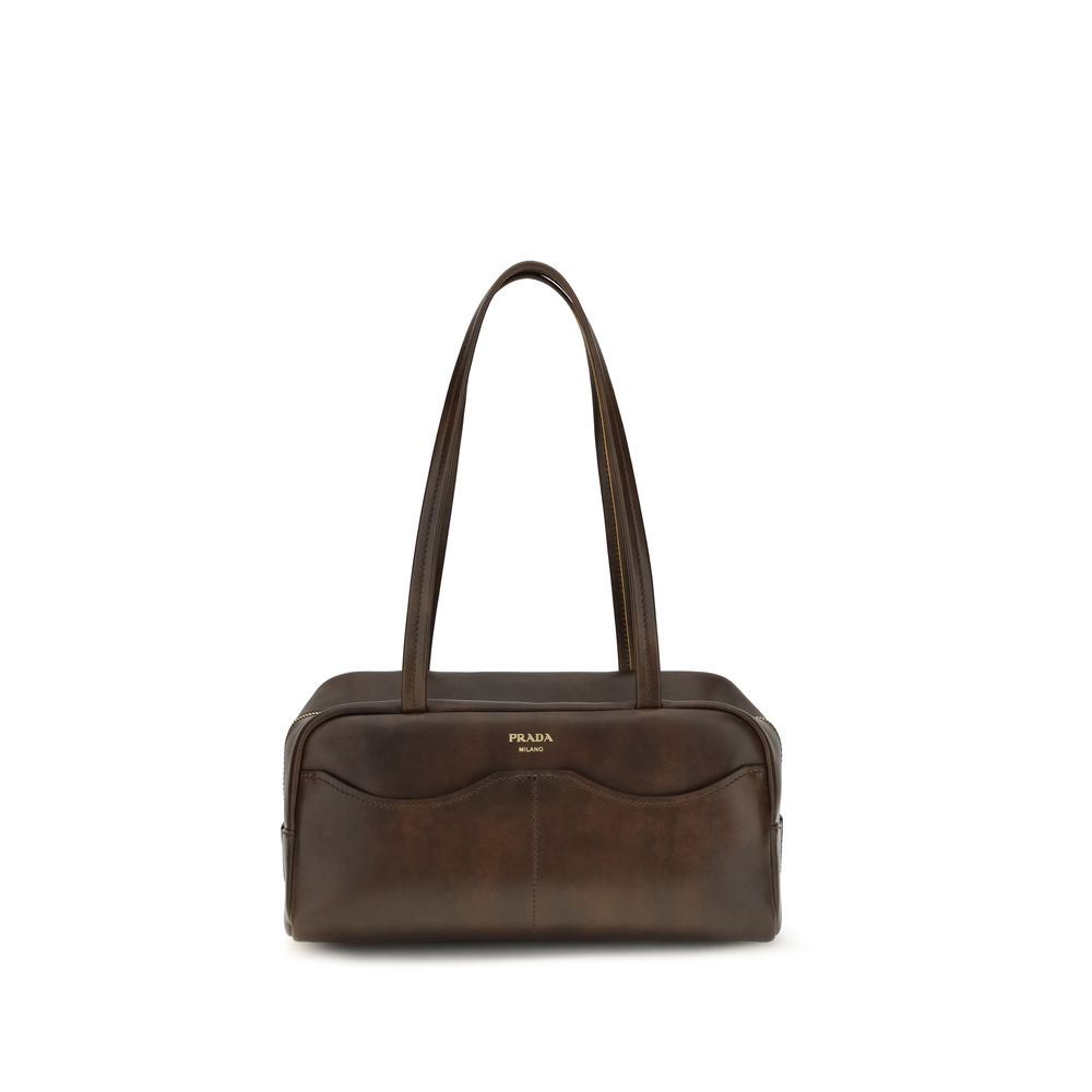 Prada Brown Calf Leather Bos Taurus Shoulder Bag Prada
