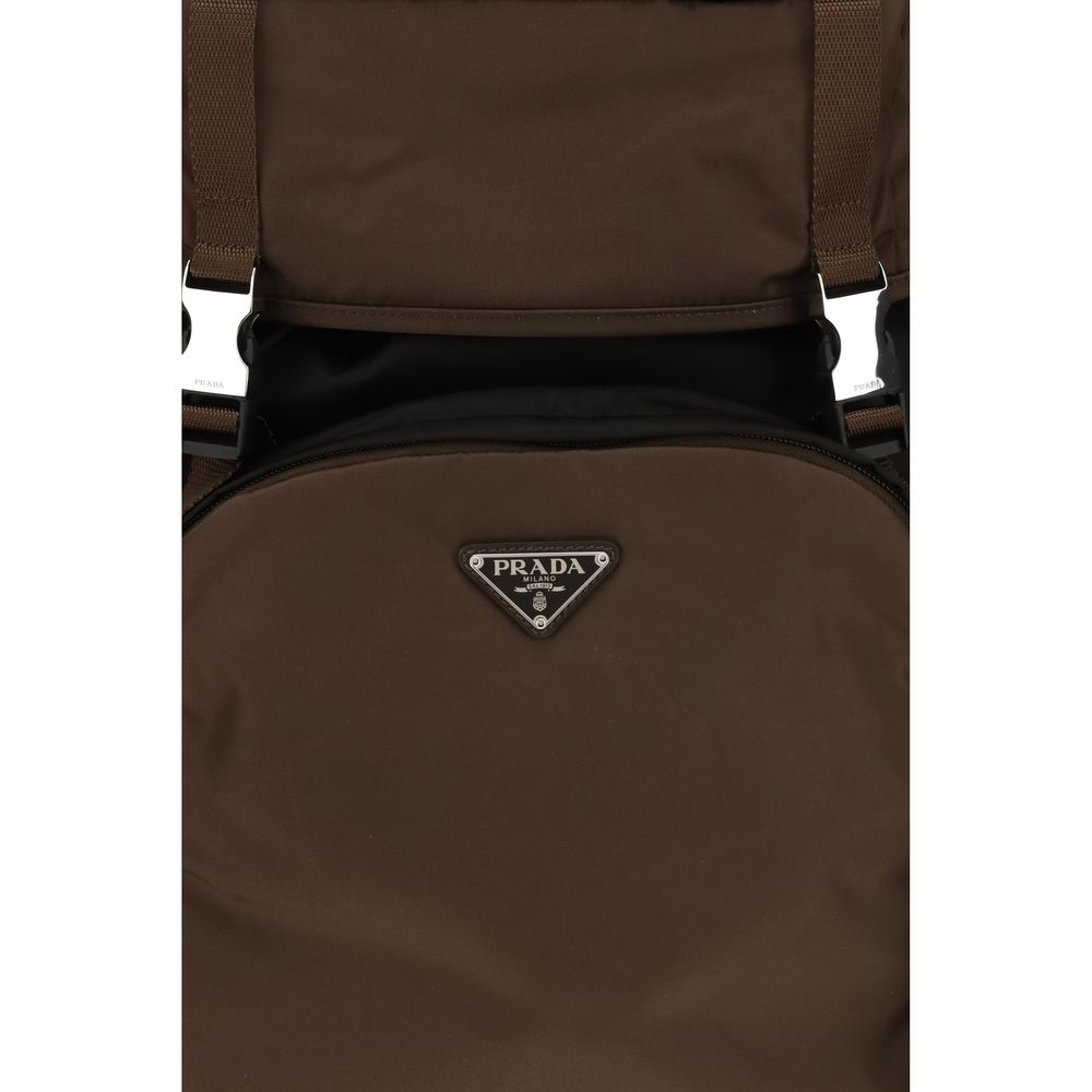 Prada Brown Recycled Polyamide Backpack Prada