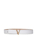 Versace White Leather Regular Belt Versace