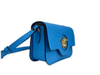 Versace La Medusa Blue Leather Shoulder Crossbody Bag Purse Versace
