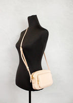 Burberry Small Branded Peach Pink Grainy Leather Camera Crossbody Bag Burberry