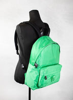 Versace Large Bright Green Nylon Fabric Medusa Shoulder Backpack Bookbag Versace