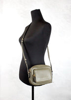 Burberry Small Branded Dark Fern Green Grainy Leather Camera Crossbody Bag Burberry