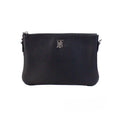Burberry Peyton Monogram Black Leather Pouch Crossbody Bag Purse Burberry