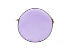 Versace Round Disco Lilac Pebbled Leather Camera Case Crossbody Bag Purse Versace