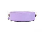 Versace Round Disco Lilac Pebbled Leather Camera Case Crossbody Bag Purse Versace