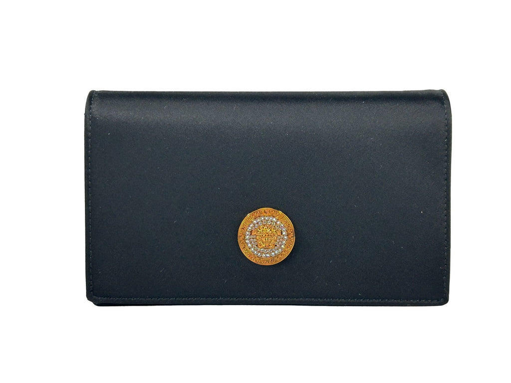 Versace Mini Chain Black Crossbody Wallet Bag Versace
