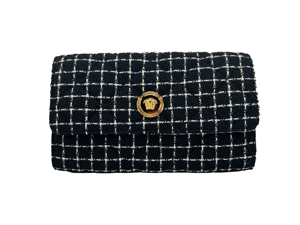 Versace Wallet On A Chain Fabric Black Crossbody Bag Versace