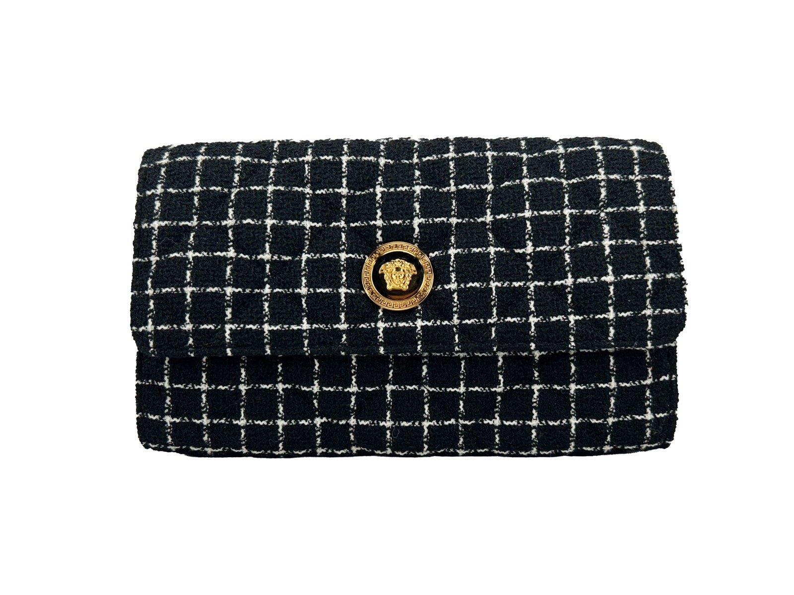 Versace Wallet On A Chain Fabric Black Crossbody Bag Versace
