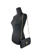 Versace Wallet On A Chain Fabric Black Crossbody Bag Versace