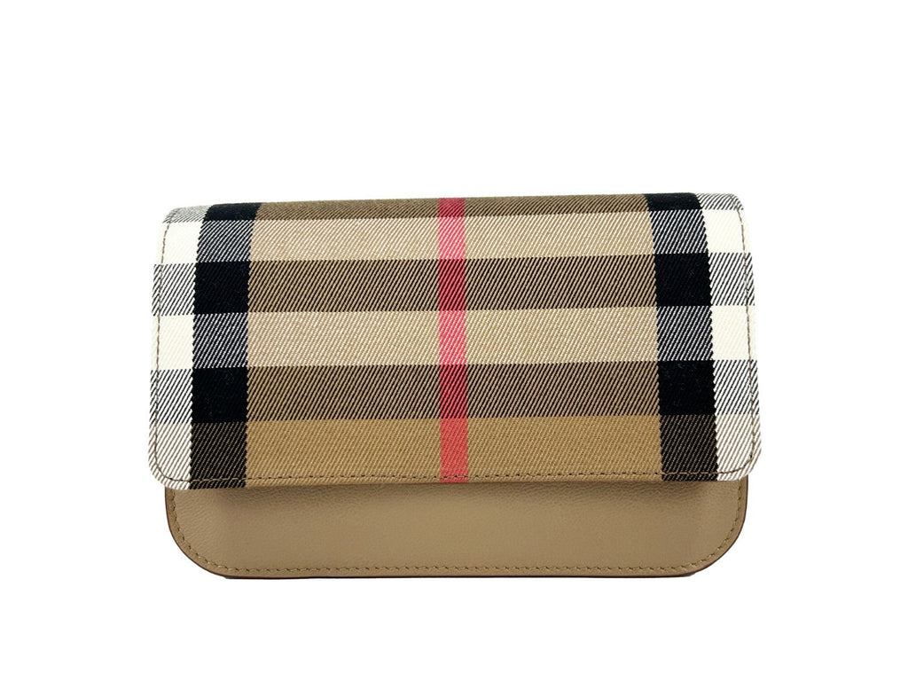 Burberry Small Leather Madison Crossbody Check Bag Burberry