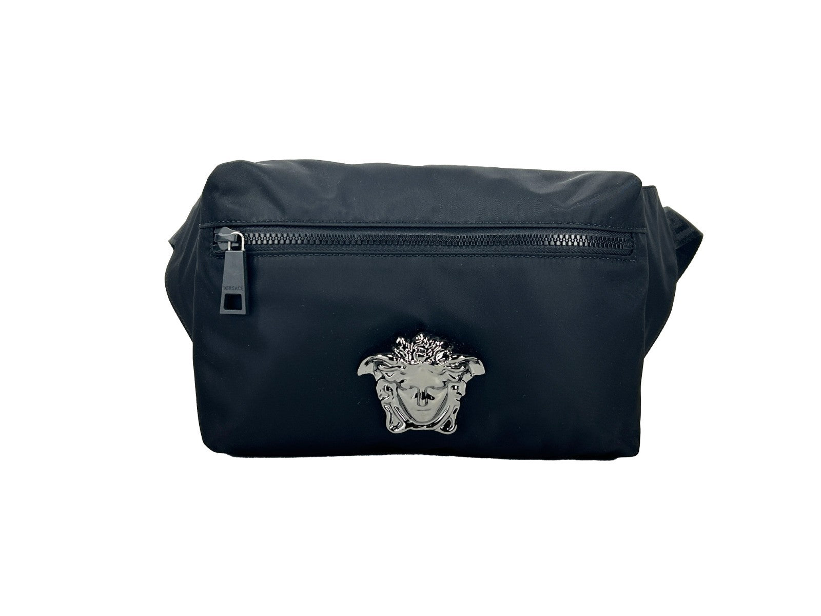 Versace Medusa Black Nylon Belt Bag Waist Fanny Pack Purse Versace