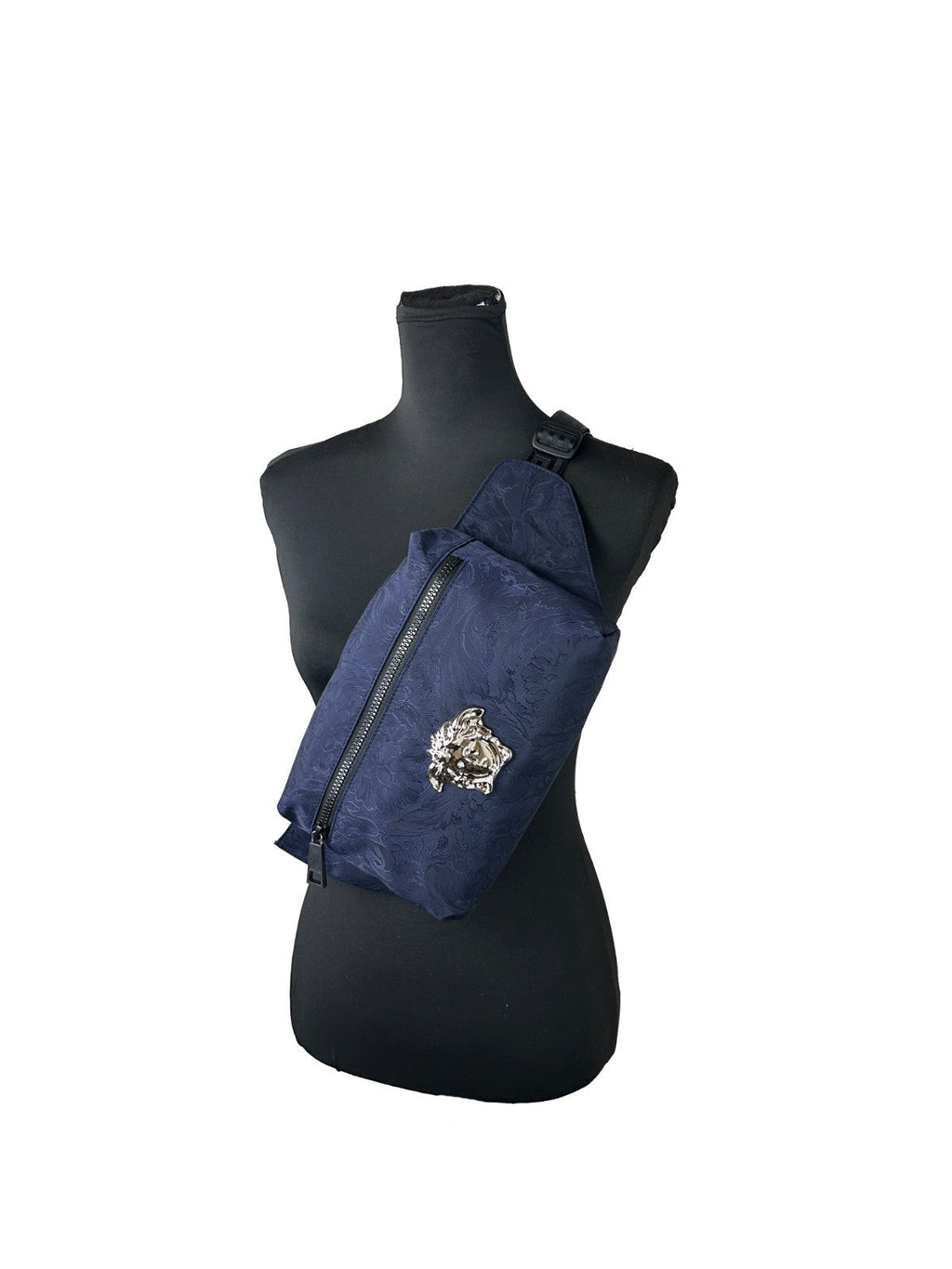 Versace Medusa Navy Nylon Belt Bag Waist Fanny Pack Purse Versace