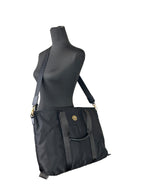 Versace Black Nylon Fabric La Medusa Shoulder Tote Bag Versace