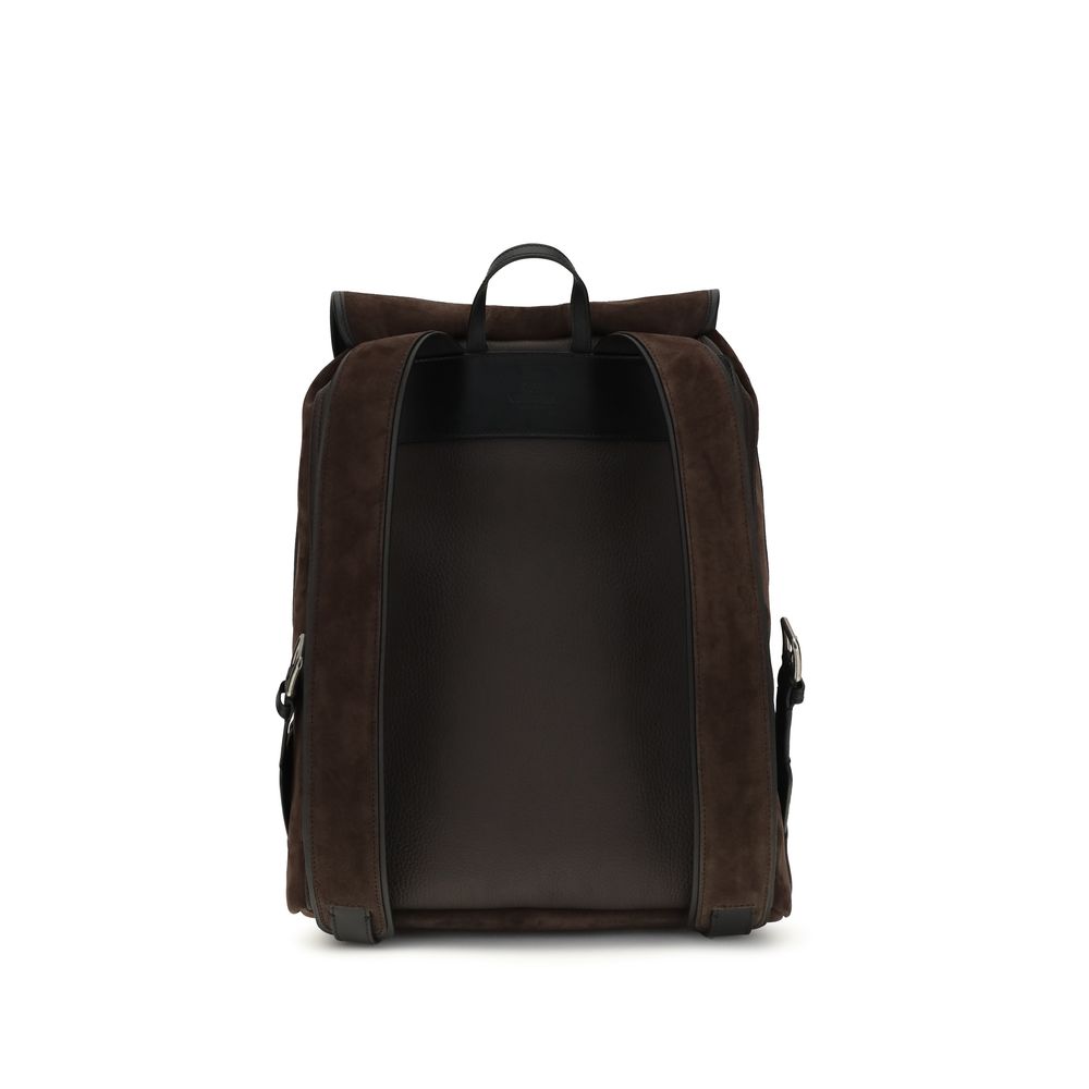 Valentino Garavani Brown Calf Leather Bos Taurus Backpack Valentino Garavani