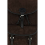 Valentino Garavani Brown Calf Leather Bos Taurus Backpack Valentino Garavani