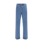 Valentino Blue Cotton Straight-Leg Jeans Valentino