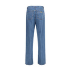 Valentino Blue Cotton Straight-Leg Jeans Valentino