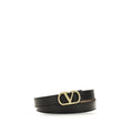 Valentino Garavani Black Calf Leather Bos Taurus Regular Belt Valentino Garavani