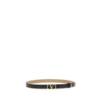 Valentino Garavani Black Calf Leather Bos Taurus Regular Belt Valentino Garavani