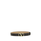 Valentino Garavani Black Calf Leather Bos Taurus Regular Belt Valentino Garavani