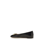 Valentino Garavani Black Calf Leather Bos Taurus Ballet Flats Valentino Garavani