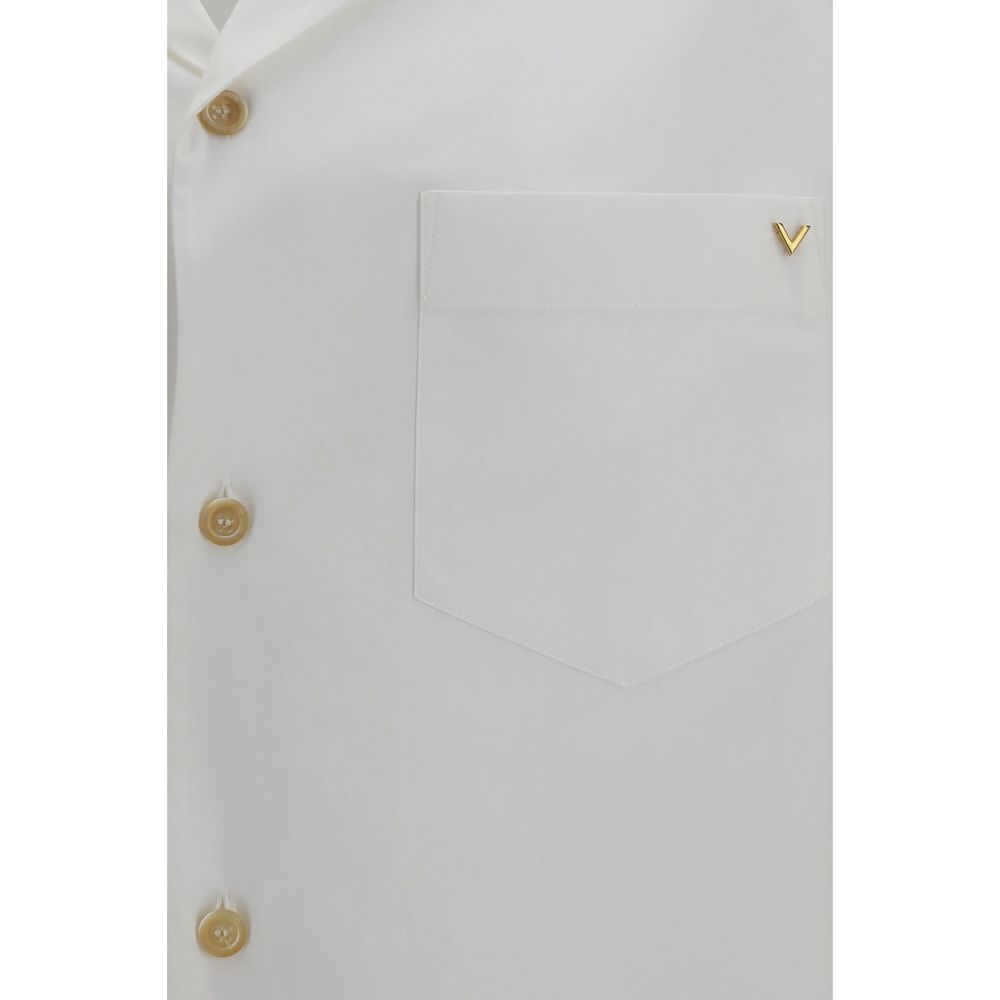 Valentino White Cotton Shortsleeve Shirt Valentino