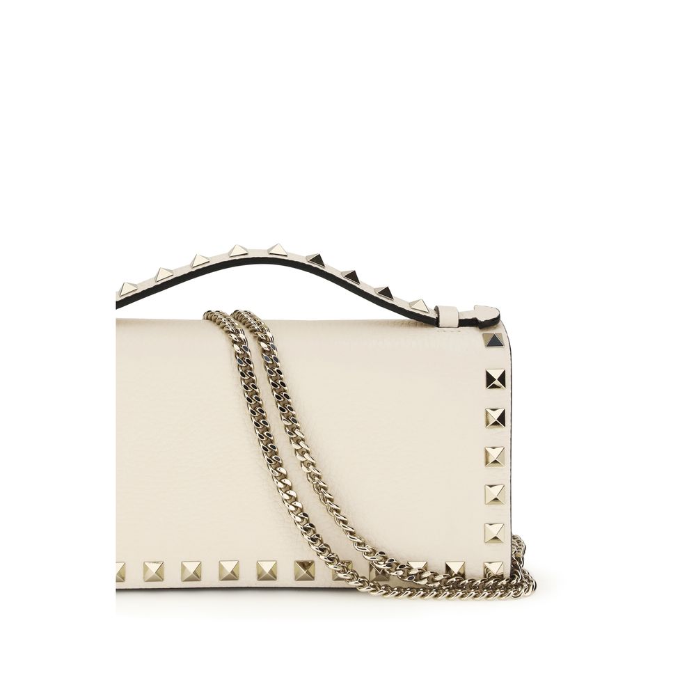 Valentino Garavani Beige Calf Leather Bos Taurus Wallet Valentino Garavani
