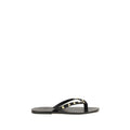 Valentino Garavani Black Calf Leather Bos Taurus Flip-Flop Sandals Valentino Garavani