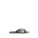 Valentino Garavani Black Calf Leather Bos Taurus Flip-Flop Sandals Valentino Garavani