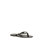 Valentino Garavani Black Calf Leather Bos Taurus Flip-Flop Sandals Valentino Garavani
