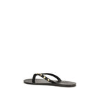 Valentino Garavani Black Calf Leather Bos Taurus Flip-Flop Sandals Valentino Garavani