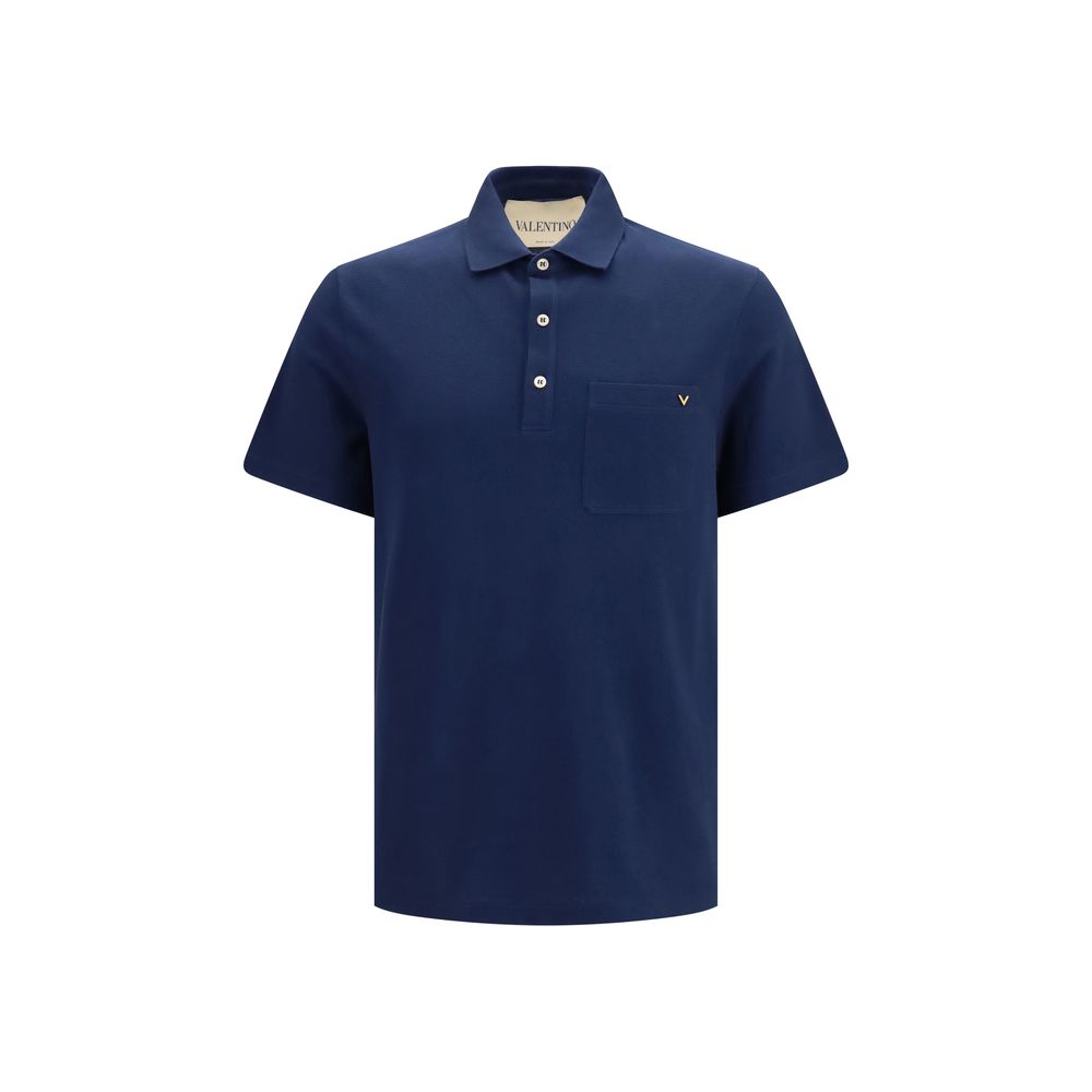 Valentino Blue Cotton Polo Shirt Valentino