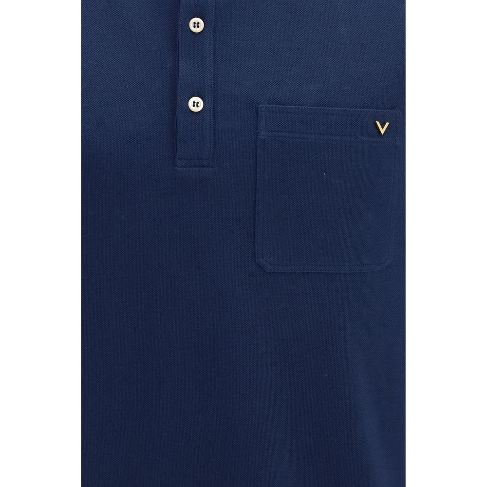 Valentino Blue Cotton Polo Shirt Valentino